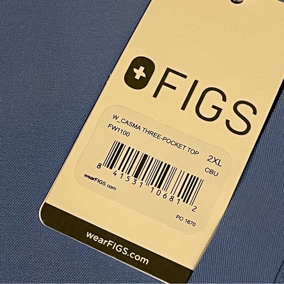 Figs casmo  three pockets AYa heathcare logo scrub top size 2XL - Picture 7 of 8